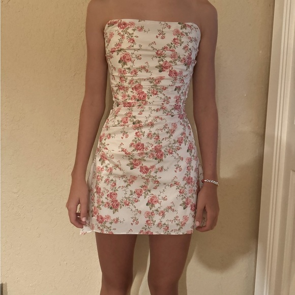 House of CB JASMINE ROSE PRINT DRAPED CORSET MINI DRESS size XS (approx 00-0) - Picture 8 of 10